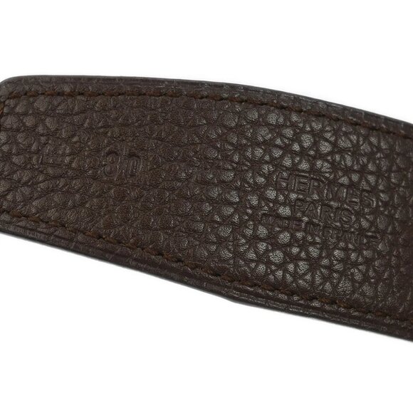 Hermes Brown Togo Box Calf Constance Reversible Belt #80 Small Good - Picture 4 of 7